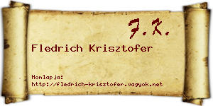 Fledrich Krisztofer névjegykártya
